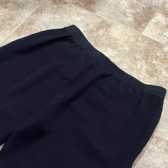 NEW Ann Taylor Pull On Straight Leg Navy Blue Dress Pants Elastic Waist Pockets - Picture 5 of 11